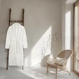 Good Morning Bademantel GOOD MORNING "Good morning Bathrobe uni" Gr. M, weiß, L:115cm, Kunstfaser, Hausmäntel, Bademantel, Schalkragen, Gürtel, Taschen, Damen & Herren, Velours, Glanz