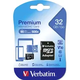 Verbatim microSDHC 32GB Class 10 + SD-Adapter