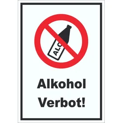 Alkohol verbot Aufkleber A6 (105x148mm)