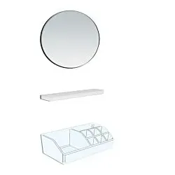 LAUFEN Frame 25 Accessoires-Set 4906009000001 mit Kosmetikspiegel, Magnetleiste, Schale