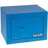 HMF 49216-05 Safe Tresor klein mit Schlüssel, Möbeltresor | 23 x 17 x 17 cm, Blau