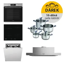 Whirlpool Backofen OMK58CU1SX + Induktionskochfeld WSQ7360NE + Dunstabzugshaube AKR7491IX + Einbau-Geschirrspüler WIC3C26F SETWH29
