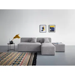 Ecksofa ANDAS "Sundstrup L-Form", grau, B:220cm H:76,5cm T:153cm, 100% Polyester, Sofas, Modulserie, individuelle Zusammenstellung