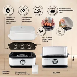 GOURMETmaxx Eierkocher 6 Eier + Eipicker Weiß