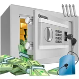 Kesser KESSER® Elektr. Tresor Inkl. Batteriebox Elektronischer Safe 3x Doppelbolzenverriegelung Boden Wandtresor Möbeltresor Innenbeleuchtung Panzerschrank Zahlenschloss