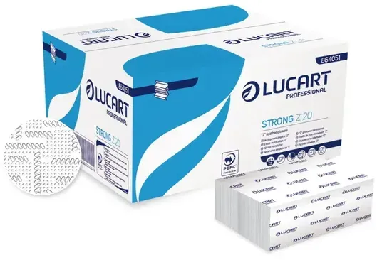 Papierhandtuch Lucart Strong Z, 20 x 24 cm , Z-Falz 2-lagig, 100% Zellstoff, 3000 Blatt (15 x 200)
