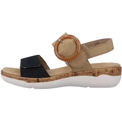 Remonte Keilsandalette, Sommerschuh, Riemchensandale, praktische Klettverschlüsse Remonte sand-dunkelblau 39