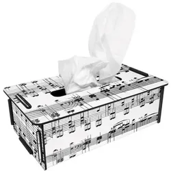 Tissue-Box weiß mit Noten Design Taschentuchspender