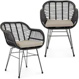 Idimex Paramo Gartenstuhl 57 x 63 x 81 cm schwarz/beige 2 St.