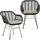 Idimex Paramo Gartenstuhl 57 x 63 x 81 cm schwarz/beige 2 St.