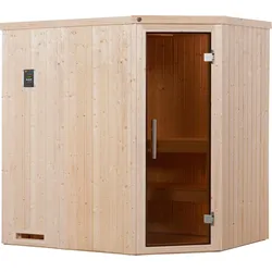 Sauna WEKA "Varberg", beige (natur), Saunaofen, externe Steuerung, 7,5 kW, Saunen, 7,5 kW-Ofen mit digitaler Steuerung