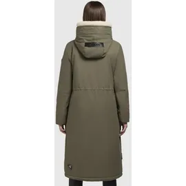 khujo Agneta Damen Wintermantel grün Parka Teddy