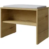 Saphir Badkommode SAPHIR "Badezimmer Sitzbank inkl. Sitzkissen aus Kunstleder in weiß und Ablage", braun (halifax eiche nachbildung), B:60cm H:48cm T:40cm, Spanplatte, Sideboards, verschiedene Farben, Garderobenbank 60 cm breit, gepolstert