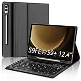 FOGARI Samsung Galaxy Tab S9 FE Plus/S9 Plus Hülle Tastatur | Schlanke Schutzhülle mit Abnehmbarer Bluetooth-Tastatur für Samsung Galaxy Tab S9FE+/S9+ 12,5 Zoll (31,5 cm)