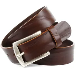 Ledergürtel ANTHONI CROWN, Damen, Gr. 100, braun, Leder, unifarben, casual, Gürtel, in dunkelbraun mit matter Schließe im Antik Finish