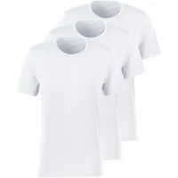 Bruno Banani T-Shirt BRUNO BANANI, Herren, Gr. M, weiß, Jersey, Obermaterial: 95% Baumwolle, 5% Elasthan, unifarben, Basic, bequem hüftbedeckend, Rundhals, abgesteppte Kante, Shirts Multipacks Unterhemd, mit Rundhals-Ausschnitt