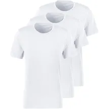 Bruno Banani T-Shirt BRUNO BANANI, Herren, Gr. M, weiß, Jersey, Obermaterial: 95% Baumwolle, 5% Elasthan, unifarben, Basic, bequem hüftbedeckend, Rundhals, abgesteppte Kante, Shirts Multipacks Unterhemd, mit Rundhals-Ausschnitt