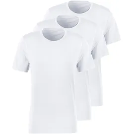 Bruno Banani T-Shirt BRUNO BANANI, Herren, Gr. M, weiß, Jersey, Obermaterial: 95% Baumwolle, 5% Elasthan, unifarben, Basic, bequem hüftbedeckend, Rundhals, abgesteppte Kante, Shirts Multipacks Unterhemd, mit Rundhals-Ausschnitt