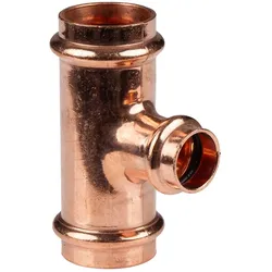 Kupfer Pressfitting T-Stück Mittelgang reduziert 28 x 18 x 28 mm V+M-Kontur DVGW