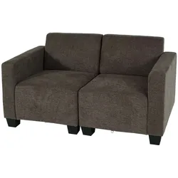 Modular 2-Sitzer Sofa Couch Moncalieri, Stoff/Textil ~ braun