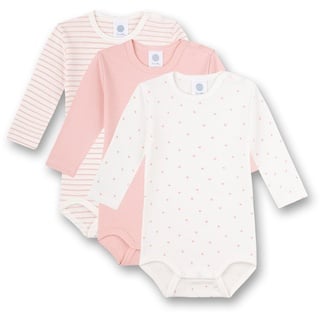 Sanetta Baby Body 3er Pack - Langarm Strampler mit Muster Beige/Pink 74