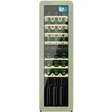 Cecotec Weinkühlschrank 30 Flaschen Retro Bolero Grandsommelier Origin Duo 30 Hit Green. Grün mit 2 Temperaturzonen (5-12oC, 12-20oC), LED-Steuerung, NoFrost, Holzregale, Innenbeleuchtung