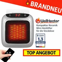 MAVURA WellHeaterTM Heizlüfter Mini Heizstrahler Keramik Elektroheizer Heizung Steckdose: Silber / EU - Silber
