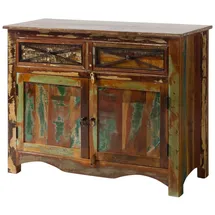 Massivmoebel24 Sideboard Altholz 110x45x85 Mehrfarbig lackiert Nature OF Spirit #130