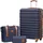 luxuskollektion Hartschalen Koffer-Set 3-tlg. blau/braun