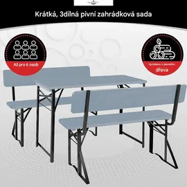 Stagecaptain Bierzeltgarnitur 3-tlg. Grau