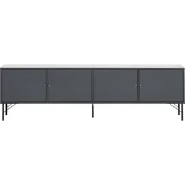 Hammel Furniture TV-Board HAMMEL FURNITURE "Mistral Fernsehschrank, Medienmöbel", grau (graphit, graphit stoff), B:214,9cm H:62cm T:45cm, Spanplatte, Massivholz, Stoff, MDF, Sideboards, mit Türen mit Akustikstoff, Metall Füße, Lowboard, B: 214,9 cm