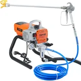 Vevor Pro Airless-Wandfarbspritzgerät, 1800 W elektrisches Spritzpistolen-Set, einstellbarer Sprühdruck mit Rohr für Wand- und Decken-/Holz- und... Metallfarbe