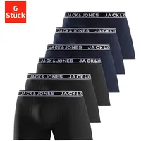 JACK & JONES Trunk »JACCRISP im 6er Pack mit Logobund und Stretchkomfort« Packung, 6 Stk., unifarben mit Farbeinsatz, modisch, eng anliegend, Baumwollmischung, Gr. S & JONES