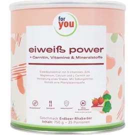 For You eHealth GmbH Eiweiß Power Erdbeere-Rhabarber Pulver 750 g