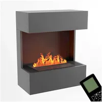 Kaminlicht Elektrokamin Freytag Wasserdampf Kamin, Elektrischer Kamin, Wasserdampfkamin mit 3D Feuer und Knisterfunktion grau