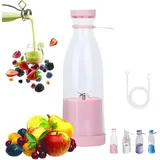 Tragbarer Mini-mixer/entsafter – 420 Ml – Kabelloser Smoothie-maker – Usb-aufladbar – Bpa-frei – Inklusive Reisebecher Mit Deckel – Kompakt Und Leicht