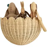 Gewellte Körbe – Naturfarbener Weidenkorb | gewebter Rattan-Aufbewahrungskorb, gewellte Weiden-Wandkörbe, Heimdekoration, Aufbewahrung für Wohnzimmer, Arbeitszimmer, Kinderzimmer, Schlafzimmer