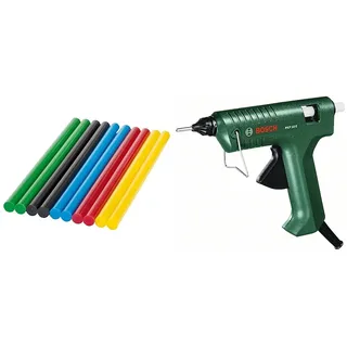 Bosch 10x Klebesticks Farbe & Klebepistole PKP 18 E Grün
