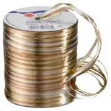 PRÄSENT Geschenkband Raffia glänzend braun/beige/gold 3,0 mm x 50,0 m