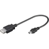 goobay 95006 Hi-Speed Adapter 0,2 m - USB 2.0-Buchse (Typ A) > USB 2.0-Mini-Stecker (Typ B, 5-Pin)