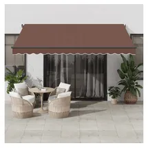 vidaXL Markise Automatisch mit LEDs Braun 400x350 cm