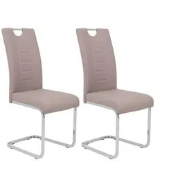 HELA Tische Schwingstuhl Ruby Kunstleder Cappuccino 2er Set