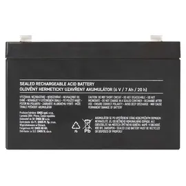 EMOS Wartungsfreier Bleiakku 6V, 7 Ah, Faston 4,7 mm, Bleiakkumulator für Alarmsysteme, Brandmeldetechnik, USV-Geräte, B9659