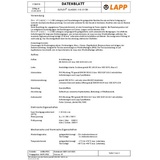 Lapp 1136535/50 Steuerleitung ÖLFLEX® CLASSIC 115 CY 2 x 1.0mm2 Schwarz 50m