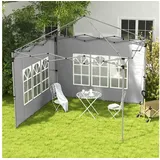 Outsunny Seitenteile für Pavillon 3x3/3x4 m 2 Stück Hellgrau 2,95 x 1,95 m