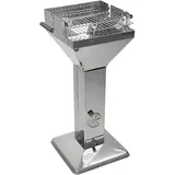DEMA Säulengrill Edelstahl Design silber