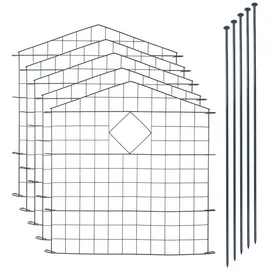 Estexo Teichzaun 78 x 78 cm Grau/Metall