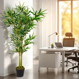 Spetebo Deko Pflanze 115cm - Modell: Bambus - Grün