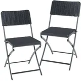 [en.casa] Mark Klappstuhl 81 x 58 x 45 cm schwarz 2 St.