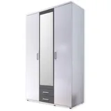 Pol-Power Drehtürenschrank Hanau 120 x 196 x 54 cm Weiß/Graphit